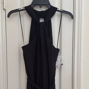 NWT Nine West Elegant Black Crisscross Jumpsuit Formal Wedding Cruise